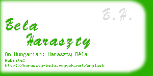 bela haraszty business card